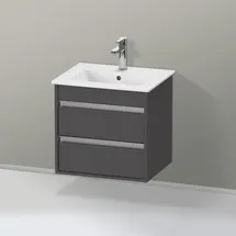 Duravit Ketho Waschtischunterschrank, 2 Schubkästen, wandhängend, Graphit Matt