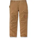 CARHARTT Relaxed Straight Cargo Dungaree Braun W36 L34