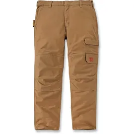 CARHARTT Relaxed Straight Cargo Dungaree Braun W36 L34
