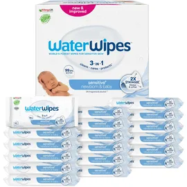 WaterWipes Feuchttücher 99,9% Wasser, für Babys, 1080 Stück