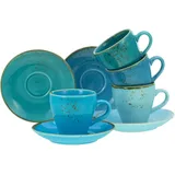 CreaTable Espressotasse Nature Collection 8tlg. Steinzeug Blau