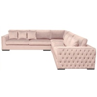 JVmoebel Ecksofa, Ecksofa Rosa Wohnlandschaft Couch Polster Samt Stoff Möbel Design rosa