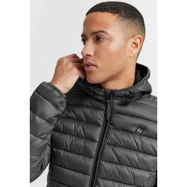 Blend Leichte Steppjacke Wattierte Übergangsjacke Stretchbund mit Kapuze Größe: S - Grau - S