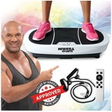 Miweba Sports Vibrationsplatte Vibrationsboard MV200 inkl. Fernbedienung - 3D-Vibration, 400 W, 99 Intensitätsstufen, (Widerstandsbänder & Übungsposter, LED-Display, Ganzkörpertraining, Fettverbrennung, Trainingsgerät, Sportgeräte Fitnessgeräte für Zuhause, 3 tlg., Bluetooth, 6 vordefinierte Trainingsprogramme, 2 Motoren, 150 kg Traglast), 3 J. Garantie - Vibrationstrainer Sportgerät Fitnessgerät weiß