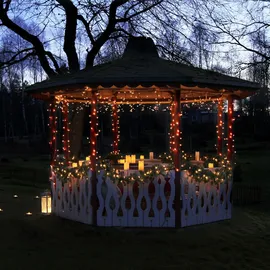 Star Trading System 24 LED Eisregen Vorhang 3x0,4m Icicle Lichterkette koppelbar ohne Trafo