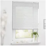 Lichtblick Aluminium Jalousie, Alu-Jalousie mit Klemmträgern und Wandmontageclips für Fenster und Türen Weiß, 45 cm x 130 cm (B x L)