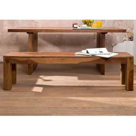 MASSIVMOEBEL24.DE Holzbank Sydney Braun 178 x 35 x 45 cm