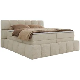 MKS Meble MKS Boxspringbett Creme, Textil, 2-Sitzer, H3, Rechteckig, 140x200 cm, Oeko-Tex®, Schlafzimmer, Betten, Boxspringbetten