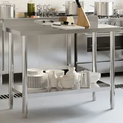 DELUKE® Edelstahl Arbeitstisch mit Aufkantung OVA 110x55x93cm, Edelstahl Gastro-Arbeitstisch Arbeitsfläche Gastro-Küchentisch