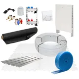 thermova Trockenestrichsystem 50 m2 25 mm WLG 035 Alu-Verbundrohr 4 Heizkreise Regler 230 V