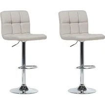 Beliani Barhocker 2er Set  Höhenverstellbar Beige