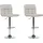 Beliani Barhocker 2er Set  Höhenverstellbar Beige