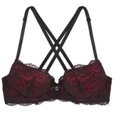 JETTE Push-up-BH Damen schwarz-rot Gr.70A