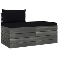 vidaXL Garten-Sofagarnitur 2-tlg. schwarz