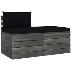 vidaXL Garten-Sofagarnitur 2-tlg. schwarz