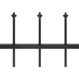 vidaXL Gartenzaun mit Speerspitze Stahl 181 x 100 cm Schwarz