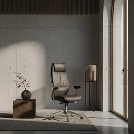 KADIMA DESIGN Chefsessel Echtleder Braun