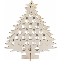 24-tägiger Adventskalender Aus Holz Mit Flaschenhalter, Mini-weihnachtsbaumschmuck, Geschenk