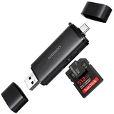 UGREEN 2-in-1 Sd/microsd/usb-c/usb-a/uhs-ii-speicherkartenleser – Schwarz