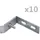 vidaXL Wand-Eckverbinder 10 Sets Silbern