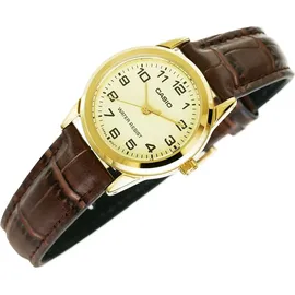 Casio Damen Uhr Casio LTP-V001GL-9BUDF - Gold/Braun
