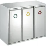 ReinigungsBerater Mülltrennsystem Wertstoff-Sortieranlage 3x8 L Edelstahl aus Edelstahl (matt) mit drei Kunststoff-Innenbehältern