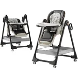 MoLi PU-Leder Hochstuhl, Hochstuhl Abnehmbares Doppellagiges Tablett Kinderhochstuhl, Verstellbarer Sitz Hochstühle (X8122 Deep Grey)