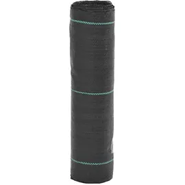 vidaXL Unkrautvlies, Gartenvlies gegen Unkraut, Unkrautfolie Wasserdurchlässig UV-stabilisiert, Unkrautflies Mulchfolie Bodengewebe, Schwarz 0,5x25m PP