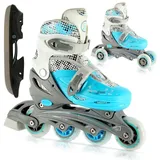 Nils Extreme Rollerblades mit auswechselbarer Hockeykufe 4in1 NH18331 Nils Extreme weiß|blau 35/38 M
