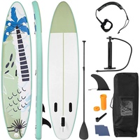 GOPLUS Stand Up Paddel Board 320×76×15cm 150 kg, SUP Board mit Paddel verstellbar, Paddelboard Aufblasbar + Pumpe, Rucksack & Tragetasche