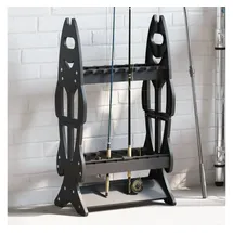 vidaXL Rutenständer Für 16 Angelruten Schwarz Vidaxl