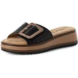 s.Oliver Damen Pantoletten aus Leder mit Schnalle, Schwarz (Black Nappa), 39 EU - 39 EU