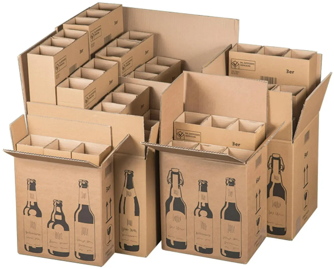 VEPATIM 5x Bierversandkarton für  9 Bierflaschen mit DHL Zertifizierung