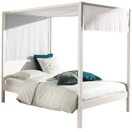 58 aufm Kessel Himmelbett Katey 140 x 200 cm Kiefer massiv lackiert Weiß