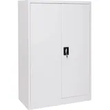 HHG - Aktenschrank 731, Stahlschrank Büroschrank Schrank, 2 Türen abschließbar Metall 140x90x40cm weiß