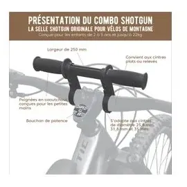 Kids Ride Shotgun MTB Front Kindersitz/Lenker Combo Set schwarz