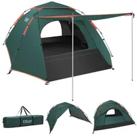 Cflity Camping Zelt, 3 Personen Pop Up Zelt Automatisches Instant DREI Schicht Wasserdicht 4 Jahreszeiten Große Wurfzelt & Zeltplanen mit Verlängerter Bodenmatte Veranda 2 Zeltstangen Kuppelzelt