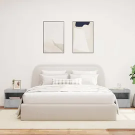 vidaXL Nachttische mit LED-Leuchten 2 Stk. Betongrau 50x40x45 cm