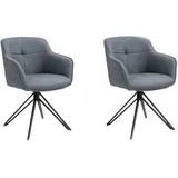 SAM Outillage Esszimmerstuhl Drehstuhl mit Armlehnen ocean schwarz Watson (2er Set)