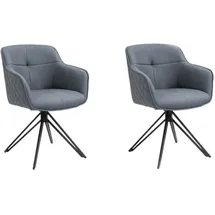 SAM Outillage Esszimmerstuhl Drehstuhl mit Armlehnen ocean schwarz Watson (2er Set)