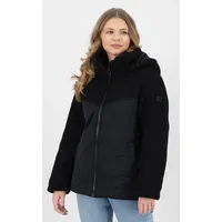Lpo Steppjacke LPO "XAVIA WMN", Damen, Gr. 36/38 (M), schwarz, 100% Polyester, tailliert hüftbedeckend, Jacken Steppjacke, hochgeschlossener Kragen mit Sherpa-Fleece