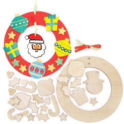 Weihnachtliches Kranz-Set aus Holz (pro Set 2) Bastelaktivitäten zu Weihnachten