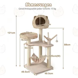 komfotteu Kratzbaum 121 cm beige