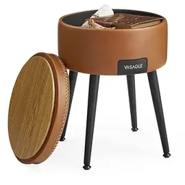 VASAGLE Hocker mit Stauraum LOM005K01 braun Kunstleder