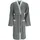 Esprit Herrenbademantel ESPRIT "Double Stripe, ideal für Sauna & Spa, Hotelbademantel, Morgenmantel" Gr. L, grau (anthrazit), L:117cm, Webfrottier, Hausmäntel, Doubleface Kimonomantel