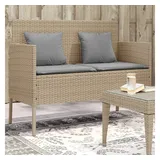 vidaXL Gartenbank mit Kissen Beige Poly Rattan