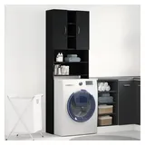 vidaXL Waschmaschinenschrank 64 x 25,5 x 190 cm Schwarz/Eichen-Optik