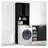 vidaXL Waschmaschinenschrank 64 x 25,5 x 190 cm Schwarz/Eichen-Optik