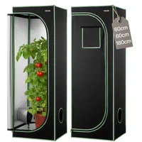 VEVOR Growzelt, 60x60x80 cm, Growbox 600D hochreflektierendes Mylar, Indoor-Pflanzenzelt mit Beobachtungsfenster, Bodenwanne & Reißverschluss, Gewächshaus Zuchtzelte für Obst, Blumen & Gemüse