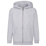 FRUIT OF THE LOOM Classic Hooded Sweat Jacket Kids Unisex Kinder Kapuzen Sweat-jacke, - Grau